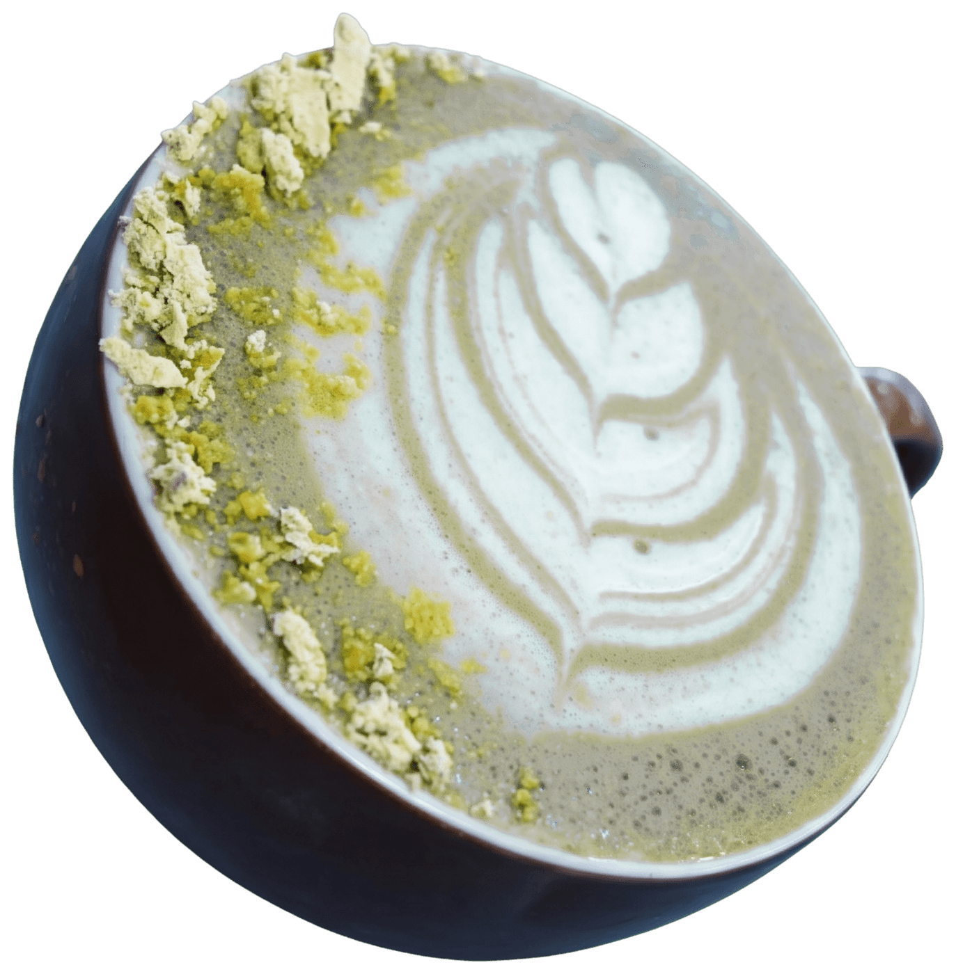 Matcha latte con pistacho